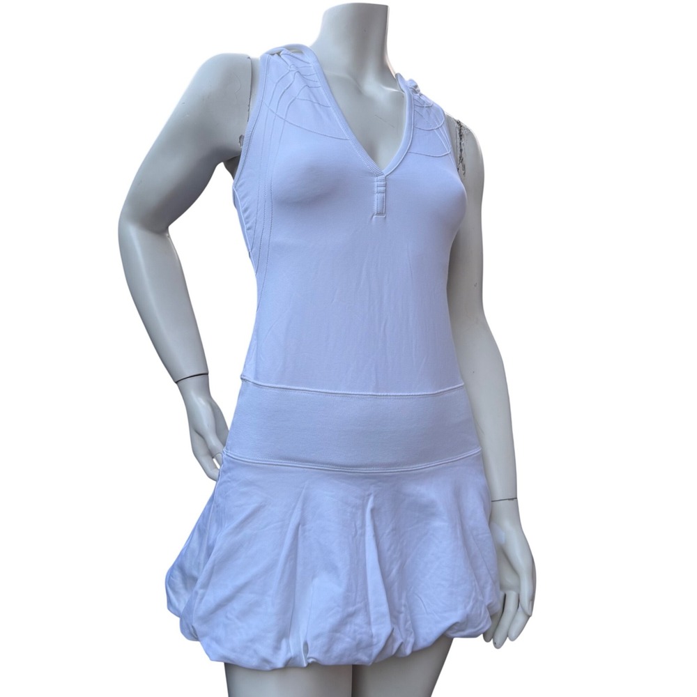 Armani Exchange Hooded Tennis Dress Bubble Hem White Y2K Tenniscore Preppy S